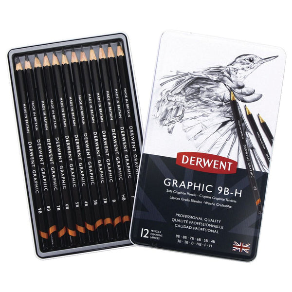 Derwent Soft Graphic Pencils - Tin Of 12