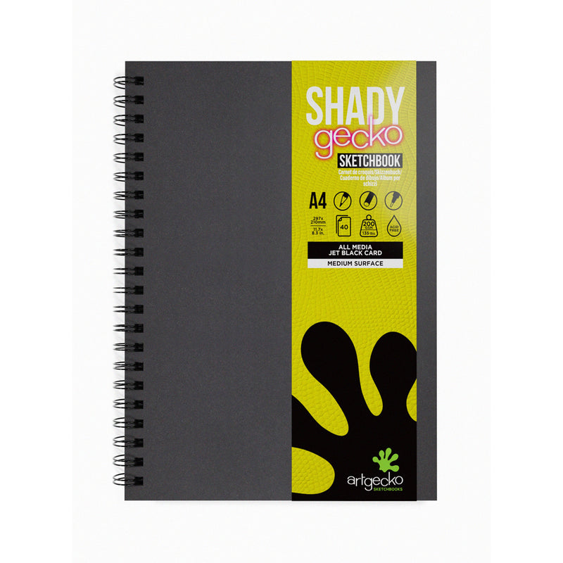 Artgecko Shady Sketchbook 80 Pages 40 Sheets 200gsm Black Toned Card