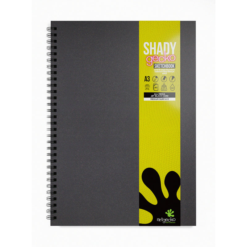 Artgecko Shady Sketchbook 80 Pages 40 Sheets 200gsm Black Toned Card