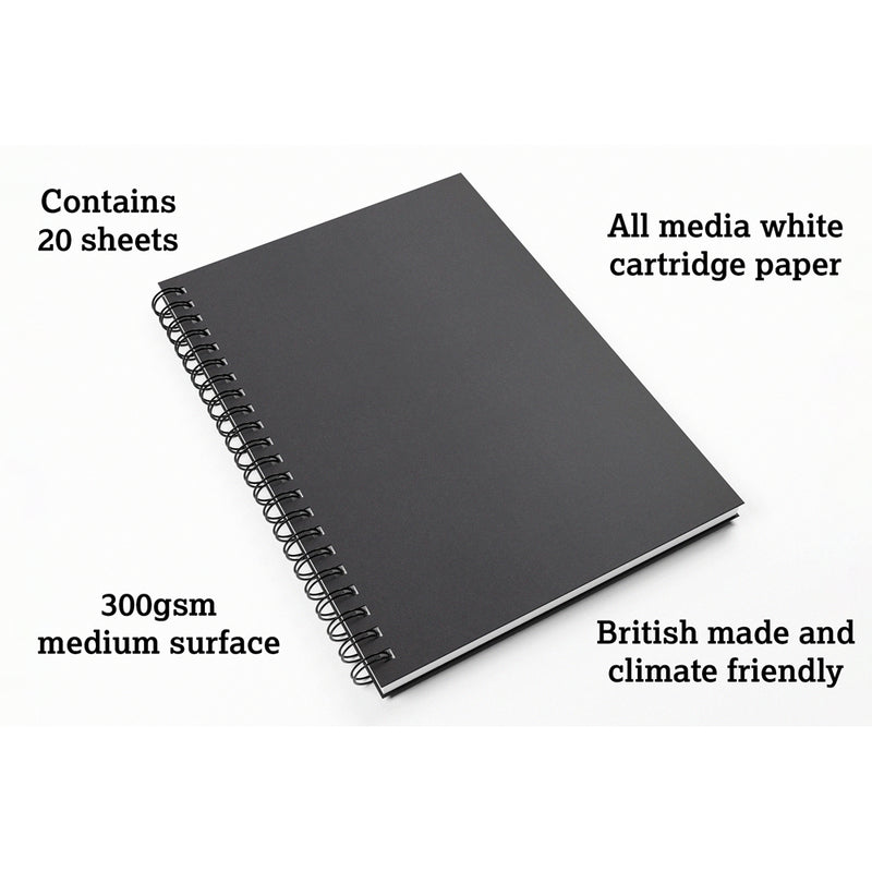 Artgecko Splashy Sketchbook 40 Pages 20 Sheets 300gsm White Paper