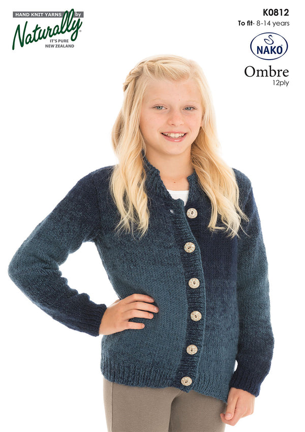 Naturally Pattern Leaflet Ombre 12ply Kids/Cardigan