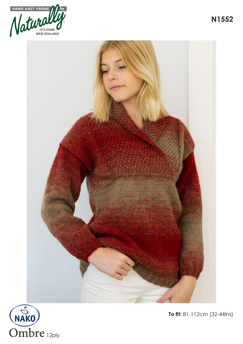 Naturally Pattern Leaflet Ombre 12ply Womens/Sweater