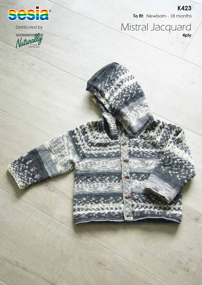 Naturally Pattern Leaflet Sesia Mistral Jacquard 4Ply Kids/Jacket