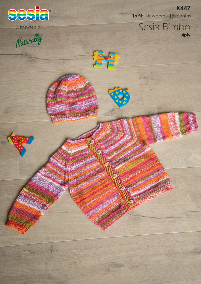 Naturally & Sessia Pattern Leaflet Bimbo Print 4ply Kids/jacket & Hat