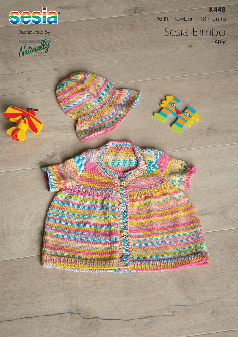 Naturally & Sessia Pattern Leaflet Bimbo Print 4ply Kids/jacket & Hat