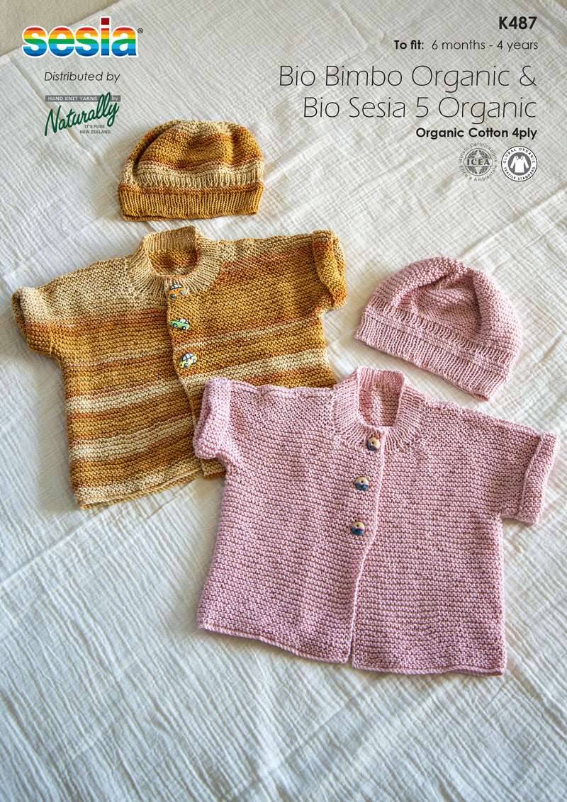 Naturally & Sessia Pattern Leaflet Bio Bimbo 5 Organic 4ply Kids/jacket & Hat