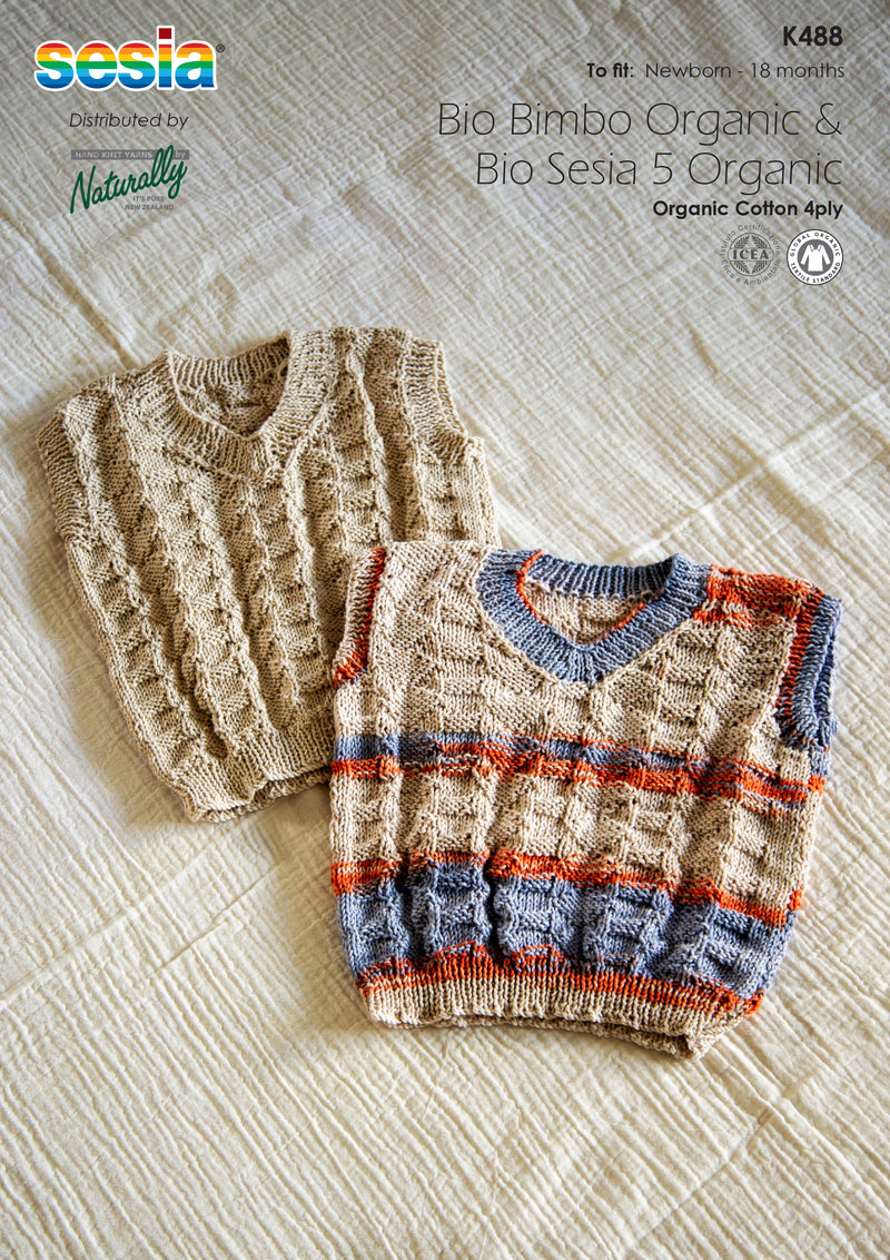 Naturally & Sessia Pattern Leaflet Bio Bimbo 5 Organic 4ply Kids/vest