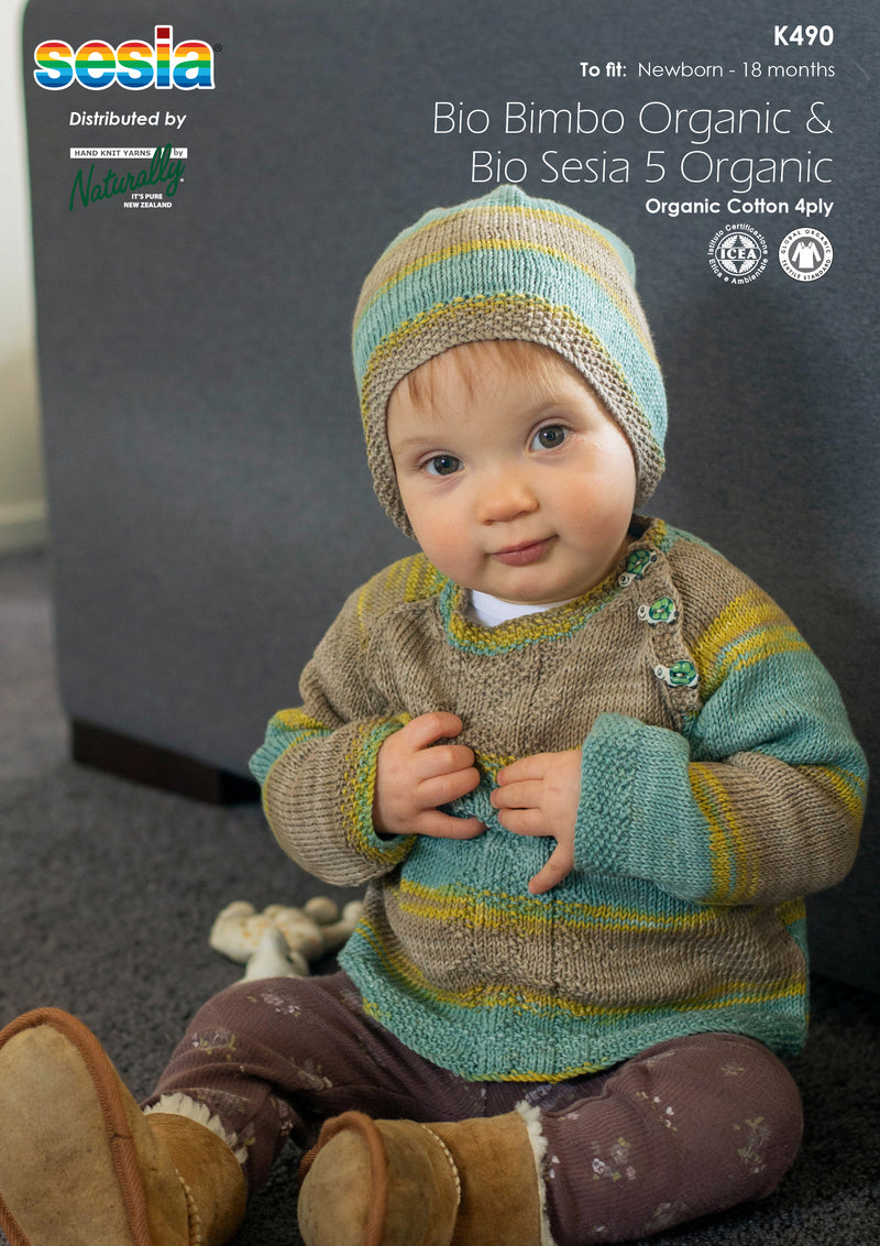 Naturally & Sessia Pattern Leaflet Bio Bimbo 5 4ply Organic Kids/sweater & Hat