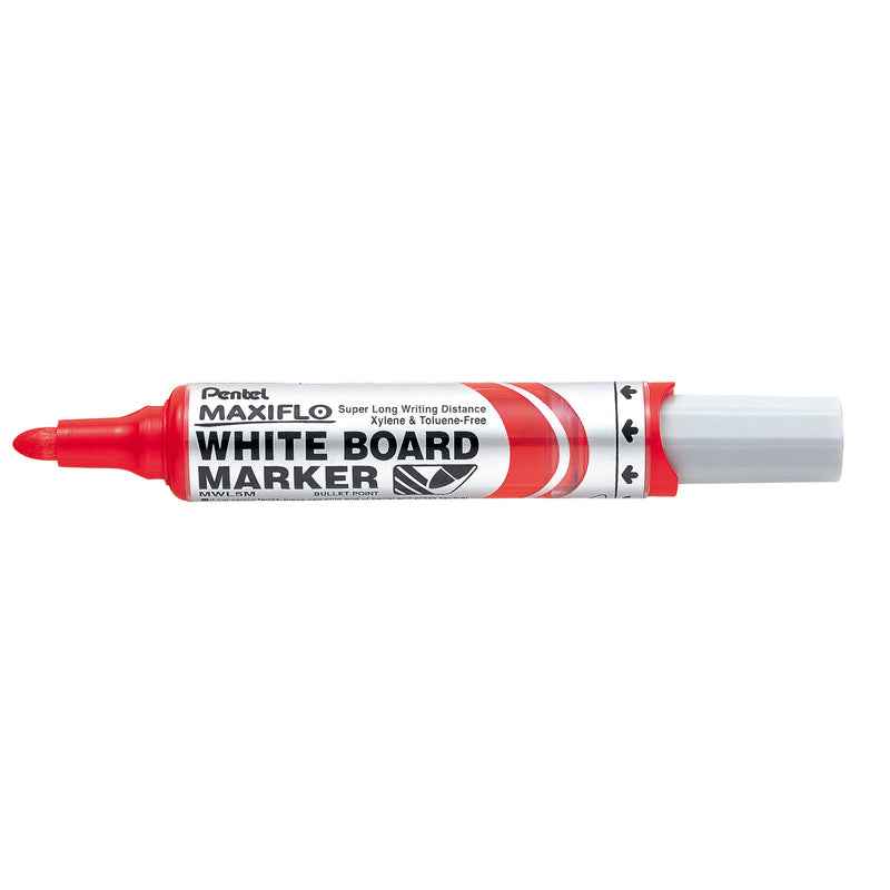 pentel maxiflo whiteboard marker mwl5m bullet 2.1mm box of 12