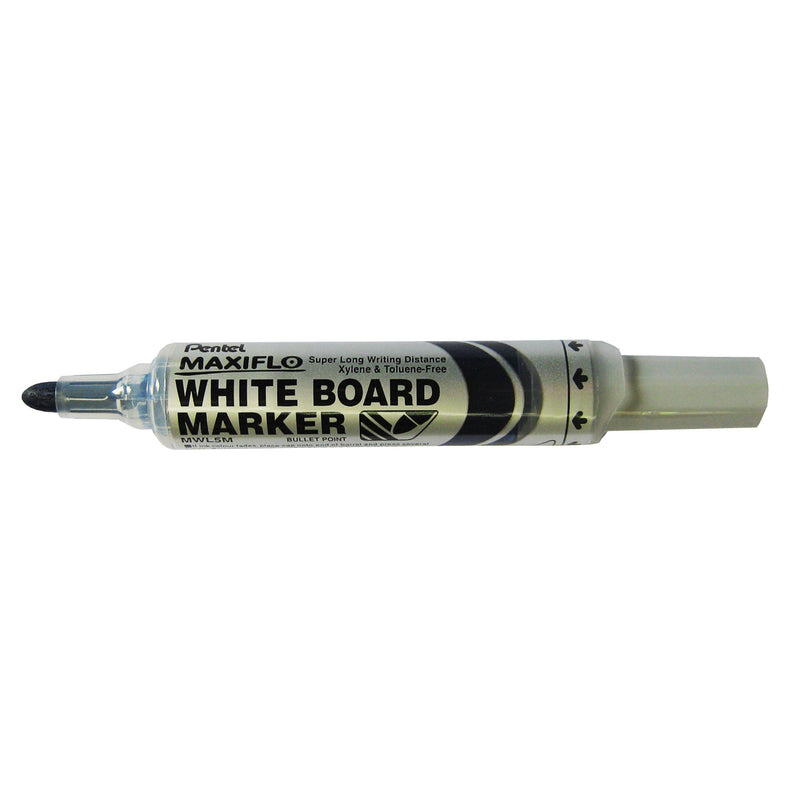 pentel maxiflo whiteboard marker mwl5m bullet 2.1mm box of 12