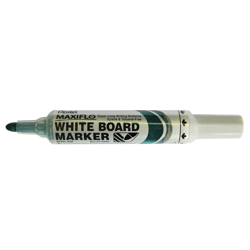 pentel maxiflo whiteboard marker mwl5m bullet 2.1mm box of 12
