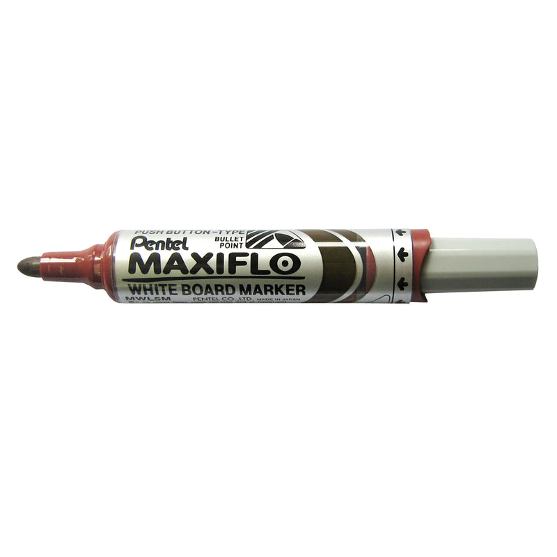 pentel maxiflo whiteboard marker mwl5m bullet 2.1mm box of 12