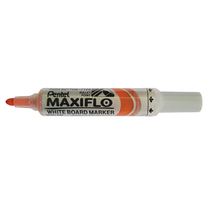 pentel maxiflo whiteboard marker mwl5m bullet 2.1mm box of 12