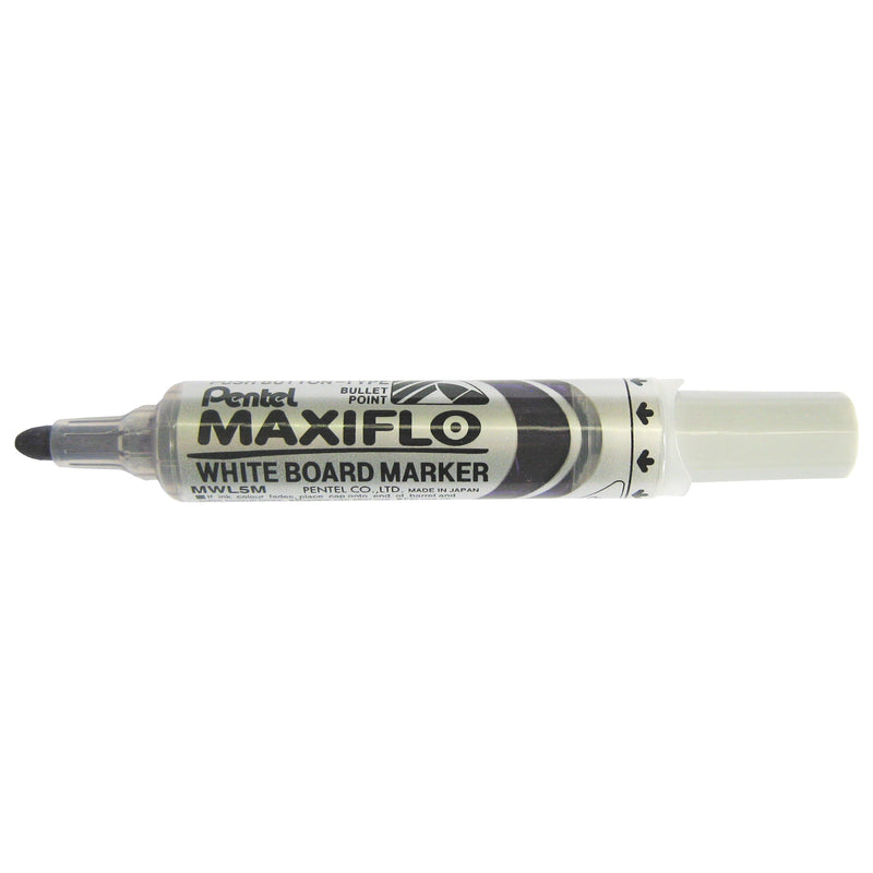 pentel maxiflo whiteboard marker mwl5m bullet 2.1mm box of 12