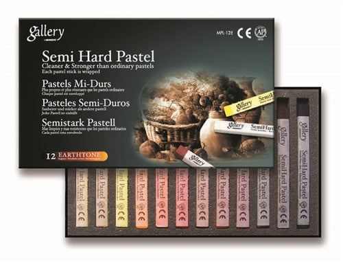 Gallery Semi Hard Art Pastel Pack Of 12#Colour_EARTH TONES