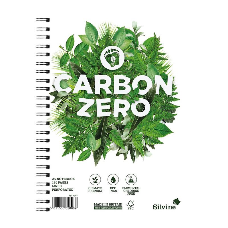 Silvine Carbon Zero Twin Wire Notebook 120 Pages Ruled with Margin