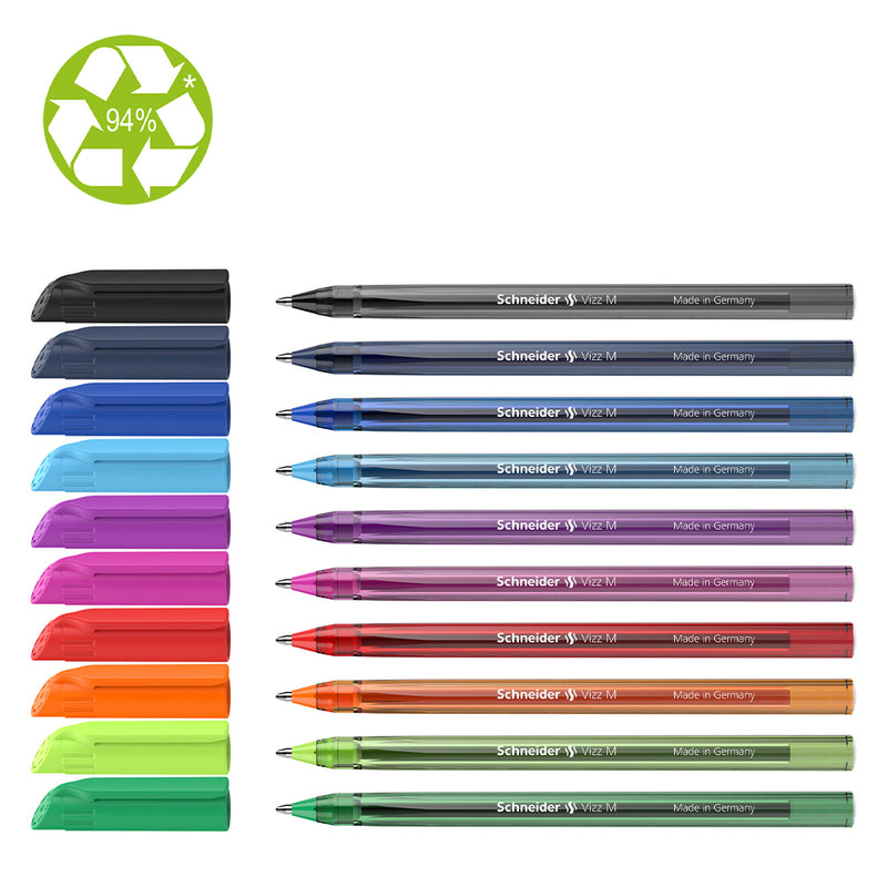 Schneider Ballpoint Pen Vizz Medium Assorted Wallet 10 Pieces 