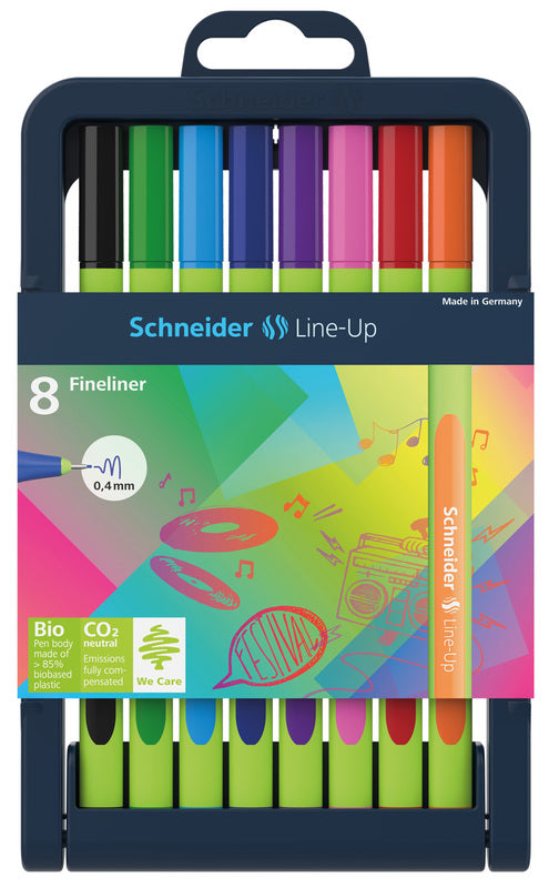 Schneider Lineup 0.4mm Fineliners Set of 8