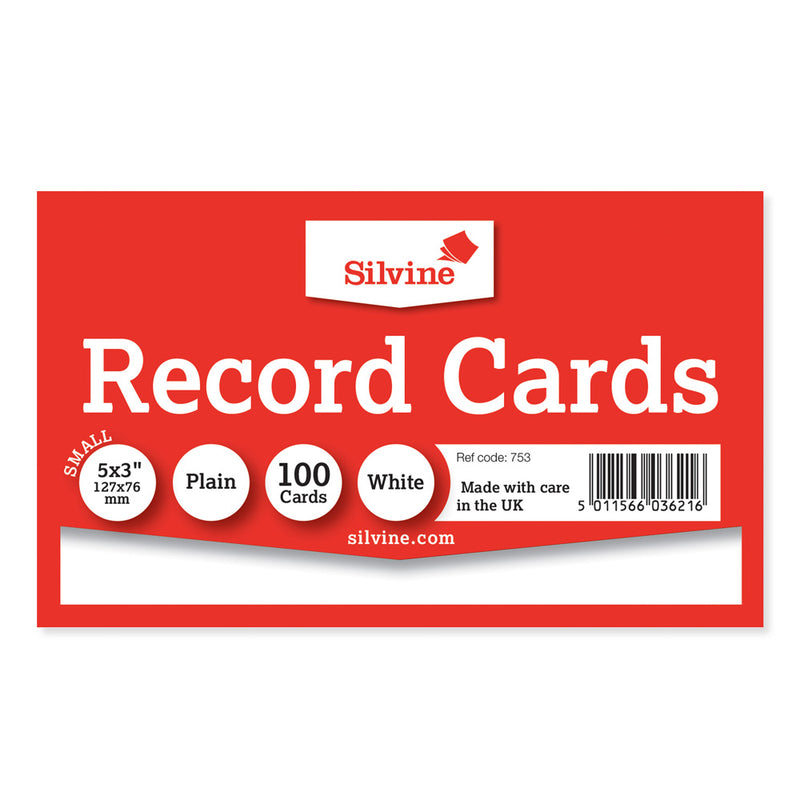 Silvine Record Cards 5x3"